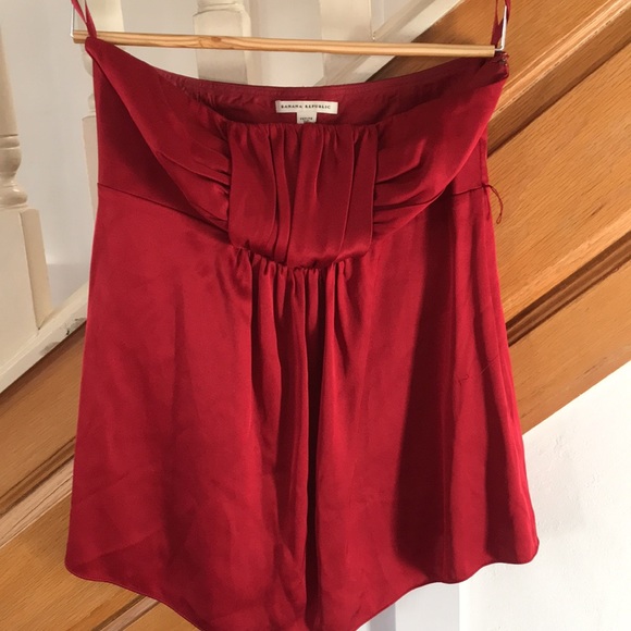 Banana Republic red strapless silk top - Picture 2 of 3